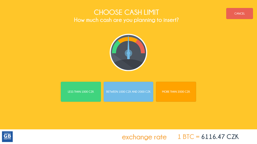 Choose Cash Limit Screen